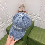 Balenciaga Baseball Cap Denim LIght Blue