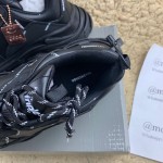 Balenciaga Triple S Logo Print Leather Sneakers Black