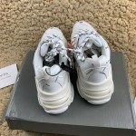 Balenciaga Triple S Logo Print Leather Sneakers White