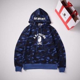 Bape Color Camo College Pullover Hoodies Blue