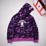 Bape Color Camo College Pullover Hoodies Purple