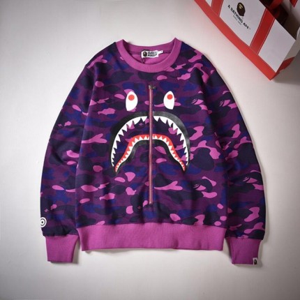 Bape 1st Camo Shark Crewneck Purple