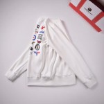 Bape pattern badge neck sweater white