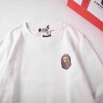 Bape pattern badge neck sweater white