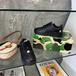 A Bathing Ape Bape Sta Low Sneakers Black Leather