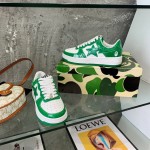 A Bathing Ape Bape Sta Low Sneakers Green Patent