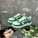 A Bathing Ape Bape Sta Low Sneakers Green Patent