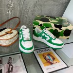 A Bathing Ape Bape Sta Low Sneakers Green Patent