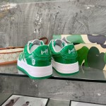 A Bathing Ape Bape Sta Low Sneakers Green Patent