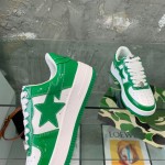 A Bathing Ape Bape Sta Low Sneakers Green Patent