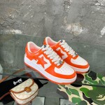 A Bathing Ape Bape Sta Low Sneakers Orange Patent