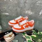 A Bathing Ape Bape Sta Low Sneakers Orange Patent