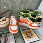 A Bathing Ape Bape Sta Low Sneakers Orange Patent