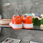 A Bathing Ape Bape Sta Low Sneakers Orange Patent