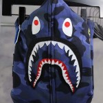 Bape Shark Full Zip Hoodie Blue