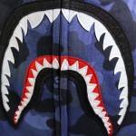 Bape Shark Full Zip Hoodie Blue