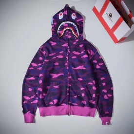 Bape 1st Camo Shark Full Hoodies Purple