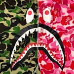 Bape ABC Camo Shark Sweat Short Green/Pink