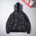 Bape Space Camo Shark Full Zip Hoodies Black