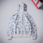 Bape Space Camo Shark Full Zip Hoodies White