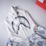 Bape Space Camo Shark Full Zip Hoodies White