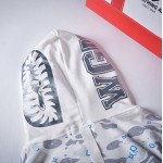 Bape Space Camo Shark Full Zip Hoodies White