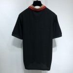 BBR Logo Detail Cotton Pique Polo Shirt Black