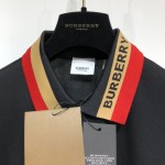 BBR Logo Detail Cotton Pique Polo Shirt Black