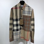 BUR Patchwork Check Cotton Shirt Tan