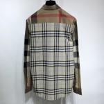 BUR Patchwork Check Cotton Shirt Tan