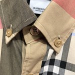 BUR Patchwork Check Cotton Shirt Tan