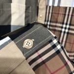 BUR Patchwork Check Cotton Shirt Tan