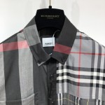 BUR Patchwork Check Cotton Shirt Black