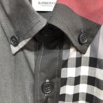 BUR Patchwork Check Cotton Shirt Black