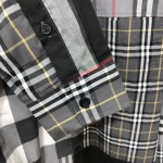 BUR Patchwork Check Cotton Shirt Black