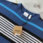 BBR Stripe Print Nylon Oversized T-shirt Blue