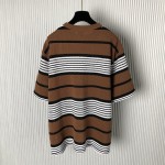 BBR Stripe Print Nylon Oversized T-shirt Brown