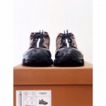 BUR Vintage Check Cotton and Nubuck Arthur Sneakers Brown