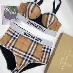 BUR Logo Tape Vintage Check Bikini