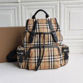 BUR Medium Rucksack in Vintage Check and Leather Backpack