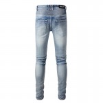 Balmain Slim cut ridged cotton jeans with Balmain monogram hem Indigo