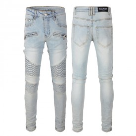 Replica Balmain Slim cut ridged cotton jeans