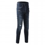 Balmain Slim cut ridged cotton jeans with Balmain monogram hem navy