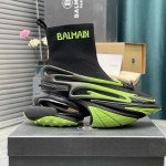 Balmain Unicorn knit and rubber trainers Green