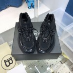 Balmain neoprene and leather Unicorn low-top sneakers Black