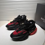 Balmain neoprene and leather Unicorn low-top sneakers Black / Red