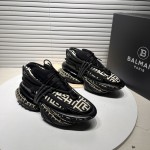 Balmain Neoprene and leather Unicorn low-top sneakers Monogram Print