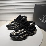 Balmain Neoprene and leather Unicorn low-top sneakers Monogram Print