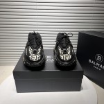 Balmain Neoprene and leather Unicorn low-top sneakers Monogram Print