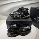 Balmain Neoprene and leather Unicorn low-top sneakers Monogram Print